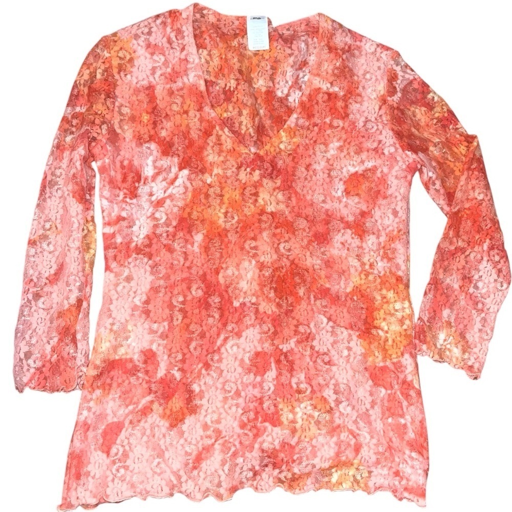 Vintage y2k lace 3/4 sleeve baby tee blouse